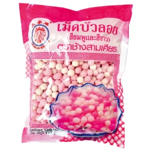 dessert-ingredients-016 ช้างสามเศียร เม็ดบัวลอยชมพูขาว 500 กรัม