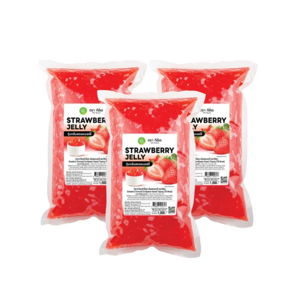 ทีอีเอ วุ้นสตรอว์เบอร์รี่ Strawberry Jelly บรรจุ (1,000 กรัม) x 3 ถุง