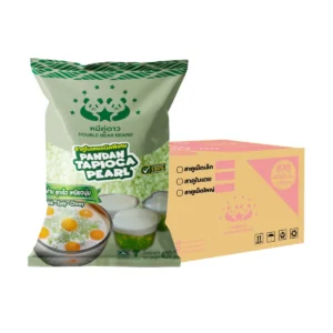 dessert-ingredients-076 สาคูใบเตย ขนาด 400 g x 25 ถุง (ยกกระสอบ) ตราหมีคู่ดาว