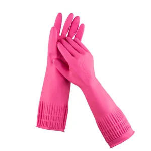 dishwashing-search-022 Readycare ถุงมือยางธรรมชาติแบบยาว สีชมพู ไซต์ L ทําความสะอาด กันน้ํา นุ่ม ยืดหยุ่น ทนทาน