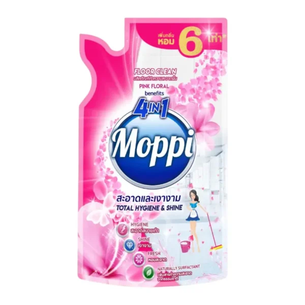 MOPPI ผลิตภัณฑ์ทําความสะอาดพื้น มอปปี้ 600 มล. ชมพู