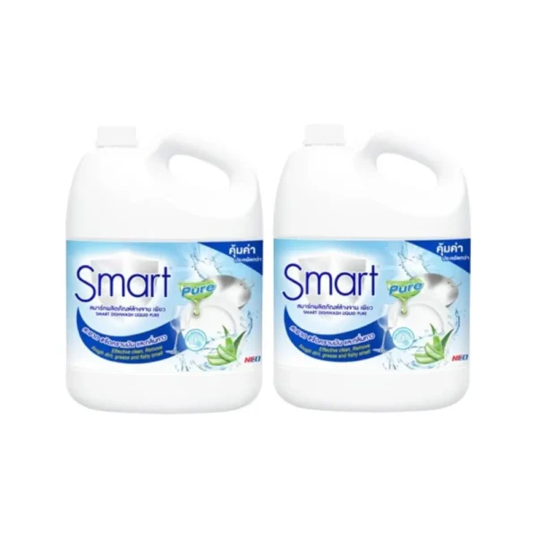 [แพ็ค2]Smart สมาร์ท ผลิตภัณฑ์ล้างจาน แกลลอน 3,000มล. X2, ขจัดคราบมัน คราบติดแน่น คราบหลุดง่าย ไม่เปลืองแรงขัด