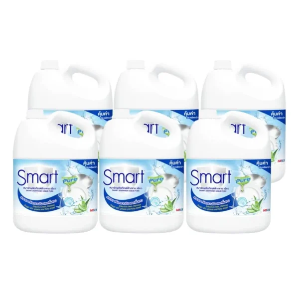 [แพ็ค6]Smart สมาร์ท ผลิตภัณฑ์ล้างจาน แกลลอน 3,000มล. X6, ขจัดคราบมัน คราบติดแน่น คราบหลุดง่าย ไม่เปลืองแรงขัด