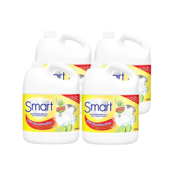 [ยกลัง] Smart สมาร์ท ผลิตภัณฑ์ล้างจาน ซุปเปอร์เลมอน 3,000 มล. X4, ขจัดคราบมัน คราบติดแน่น คราบหลุดง่าย ไม่เปลืองแรงขัด 3000 ml