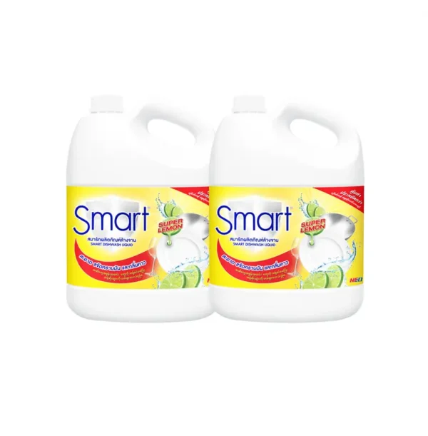 [แพ็ค2] Smart สมาร์ท น้ํายาล้างจาน ซุปเปอร์เลมอน คราบหลุดง่าย ไม่เปลืองแรงขัด 3,000มล. X2