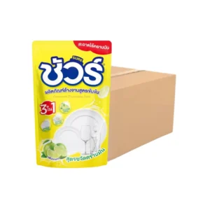 ชัวร์ น้ํายาล้างจาน กลิ่นมะนาว สีเหลือง 450มิลลิลิตร*24ถุง