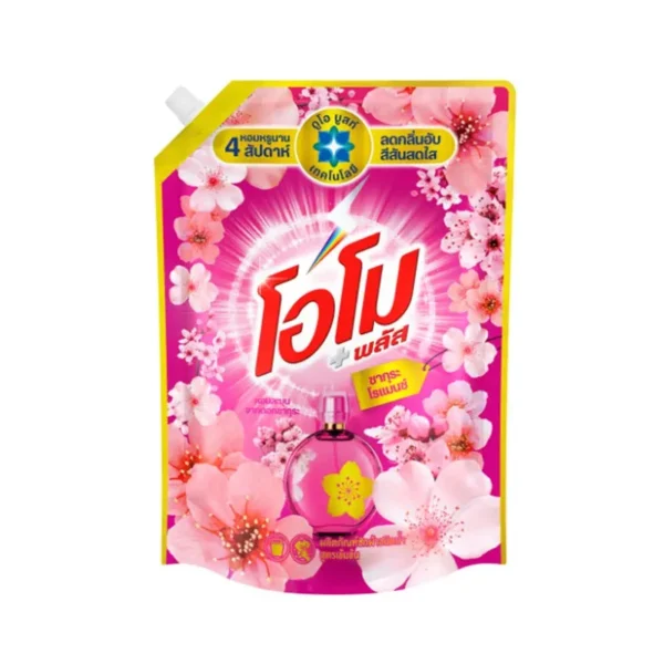โอโม พลัส น้ํายาซักผ้าสูตรเข้มข้น กลิ่นซากุระ โรแมนซ์ 1.3 ล.
