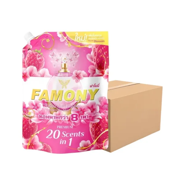 [ ยกลัง ] Famony ขนาด 1300 มล. ฟาโมนี่ปรับผ้านุ่มเข้มข้นพิเศษ ยกลัง ชมพู