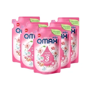 (แพ็ค 5 ถุง)(ร้านนี้ส่งไว) Qmax ผลิตภัณฑ์ล้างจาน ซากุระโรส อัลตร้าคลีน 3 สูตรเข้มข้น ขจัดมันและกลิ่นคาว ขนาด 420 มล