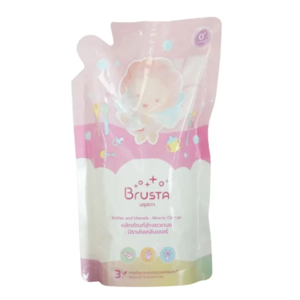 Brusta น้ํายาล้างขวดนม สูตรอ่อนโยน | ล้างคราบนม คราบมันสะอาด | ใช้ได้กับอุปกรณ์ปั๊มนม แบบเติม
