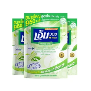 น้ํายาล้างจานเอ็มวอช (M-WASH) ขนาด 950 CC. สูตรใหม่ เนเจอร์ เพียว (กลิ่นแตงกวา) x 3 ถุง