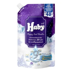 Haby Happy Cool Booster ผลิตภัณฑ์น้ํายาปรับผ้านุ่ม สูตรเข้มข้น กลิ่น Magic Snow 540 มล.
