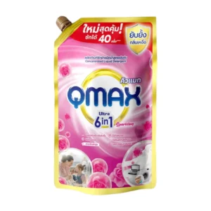 QMAX ผลิตภัณฑ์ซักผ้า ชนิดน้ํา แบบซอง 900 มล. ชมพูSparkling