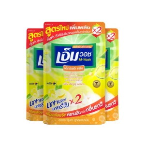 น้ํายาล้างจานเอ็มวอช (M-WASH) สูตรใหม่ เอ็กซ์ตร้า คลีน (กลิ่นส้มยูสุ มะนาว) ขนาด 440 CC. ( 3 ถุง )