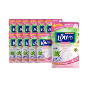 น้ํายาล้างจานเอ็มวอช (M-WASH) สูตรใหม่ เนเจอร์ แคร์ (กลิ่นพีช) ขนาด 440 CC. ( 12 ถุง )