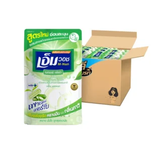 น้ํายาล้างจานเอ็มวอช (M-WASH) สูตรใหม่ เนเจอร์ เพียว (กลิ่นแตงกวา) ขนาด 440 CC. (ยกลัง 24 ถุง)