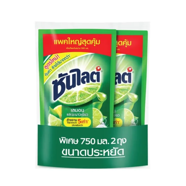 ซันไลต์ น้ํายาล้างจาน เลมอนและมะนาวเขียว 700 มล.x2