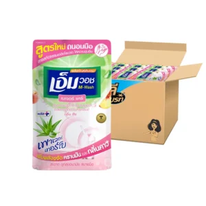 dishwashing-search-264 น้ํายาล้างจานเอ็มวอช (M-WASH) สูตรใหม่ เนเจอร์ แคร์ (กลิ่นพีช) ขนาด 440 CC. ( 24 ถุง )