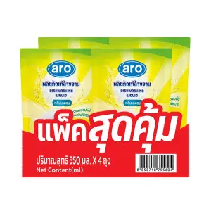 dishwashing-search-275 เอโร่ น้ํายาล้างจาน กลิ่นเลมอน 550 มล. x 4