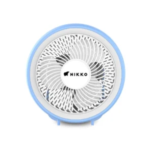 NIKKO นิกโก้ พัดลมชาร์จไฟพร้อมโคมไฟ แบบพกพา 6 นิ้ว (NK-MF-L2766) ฟ้าNK-MFL2766B