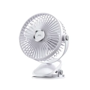 Remax Fan Clamp รุ่น F41 - พัดลม ตั้งโต๊ะ แบตในตัว ปรับความแรงได้ 4 ระดับ ขนาดเล็ก พกพาได้ สี White/ขาว