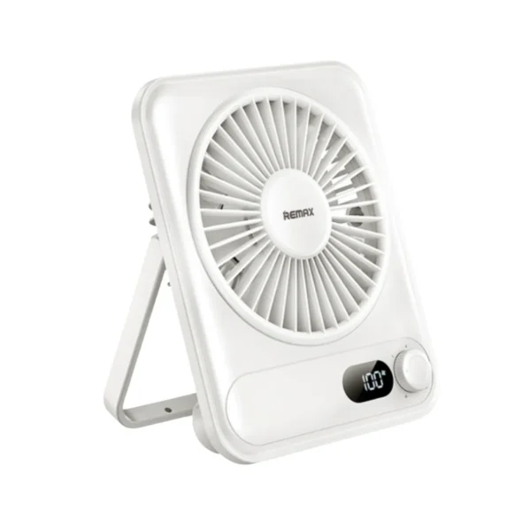 fan-0103 Remax Fan RS-ZF03 - พัดลมตั้งโต๊ะขนาดเล็ก ลมแรงปรับได้ 100 ระดับ ขาตั้งพับได้ 180 องศา พกพาสะดวก สี White/ขาว