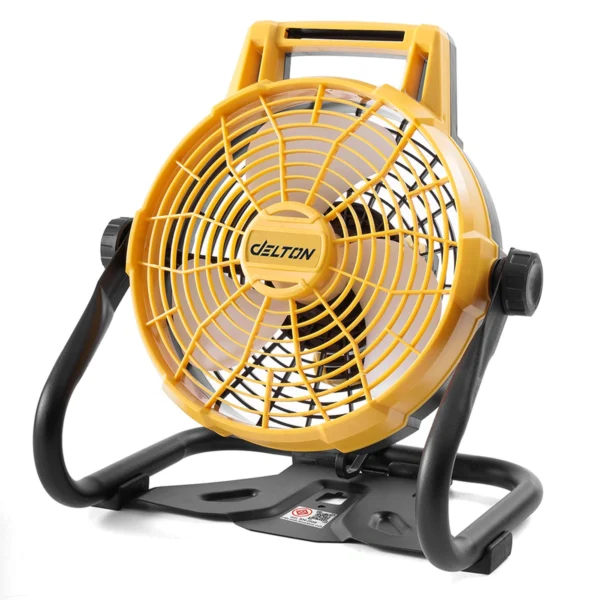 fan-0134 DELTON พัดลมไร้สาย 12 นิ้ว 2 ระบบ AC/DC หมุนปรับแรงลมได้ รุ่น MKT-01F ใช้งานร่วมกับ แบตเตอรี่ UltraFlex และ TURBO FORCE มาพร้อมแบต UF 20V 2Ah 2ก้อน
