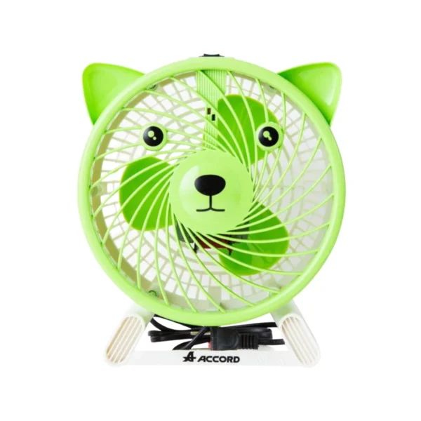 fan-0158 Accord Prevail พัดลมตั้งโต๊ะขนาด 7 รุ่น AC-07 หมี-สีเขียว
