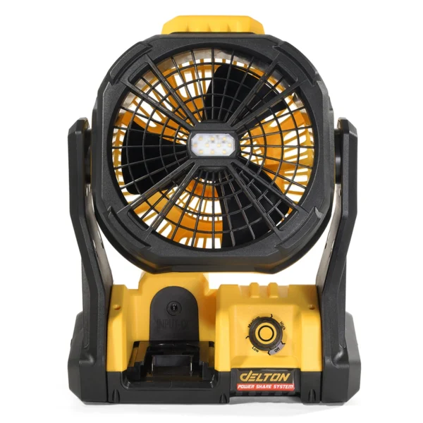 DELTON พัดลมไร้สาย 12 นิ้ว 2 ระบบ AC/DC ไฟ LED Light รุ่น MKT-T66 พร้อมแบตเตอรี่ Turbo Force 20V 6Ah 2ก้อน
