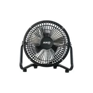 fan-0231 AIKO AVF-006 พัดลมตั้งโต๊ะ 6 นิ้ว ใบพัดอลูมิเนียม Mini Turbo พัดลมเล็ก compact size พัดลมเสียบปลั๊ก สีดํา