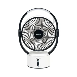 fan-0242 AIKO KN-L2819 พัดลมชาร์จไฟ ใบพัด 7 นิ้ว ชาร์จ USB พัดลมพกพา พัดลมใช้แบตเตอรี่ พัดลมส่าย ก้มเงย สีดํา
