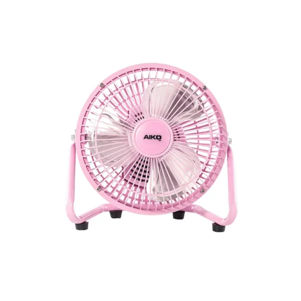 fan-0262 AIKO AVF-006 พัดลมตั้งโต๊ะ 6 นิ้ว ใบพัดอลูมิเนียม Mini Turbo พัดลมเล็ก compact size พัดลมเสียบปลั๊ก สีชมพู