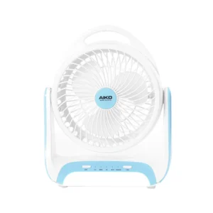 fan-0272 AIKO KN-2816U พัดลมชาร์จไฟ ใบพัด 6 นิ้ว ชาร์จด้วย USB พัดลมพกพา พัดลมใช้แบตเตอรี่ สีฟ้า
