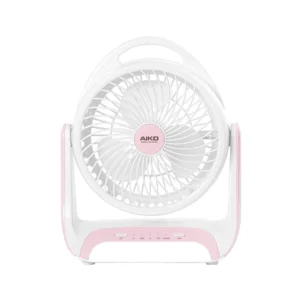 fan-0275 AIKO KN-2816U พัดลมชาร์จไฟ ใบพัด 6 นิ้ว ชาร์จด้วย USB พัดลมพกพา พัดลมใช้แบตเตอรี่ สีชมพู