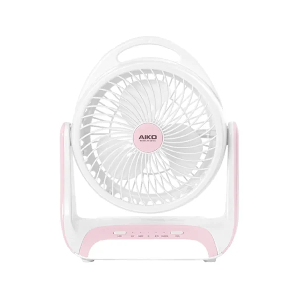 AIKO KN-2816U พัดลมชาร์จไฟ ใบพัด 6 นิ้ว ชาร์จด้วย USB พัดลมพกพา พัดลมใช้แบตเตอรี่ สีชมพู