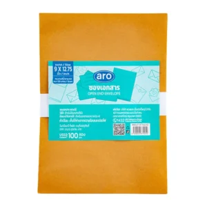 เอโร่ ซองเอกสารน้ําตาลทรงตั้ง KA 9x12.75 นิ้ว 125 แกรม 100 ชิ้น