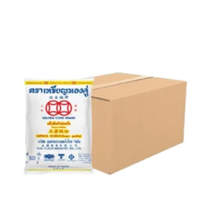 flour-0034 เหรียญทองคู่ แป้งมันสําปะหลัง ขนาด 500 กรัม x 20 ถุง (ยกลัง)