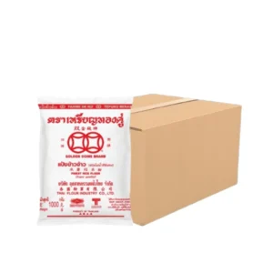 flour-0038 เหรียญทองคู่ แป้งข้าวจ้าว ขนาด 1 กก. x 10 ถุง (ยกลัง)