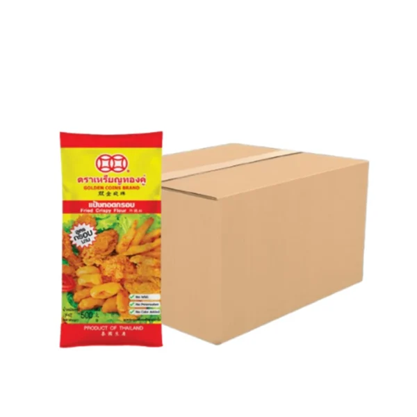 เหรียญทองคู่ แป้งทอดกรอบ สูตรกรอบนาน 500 ก. x 20