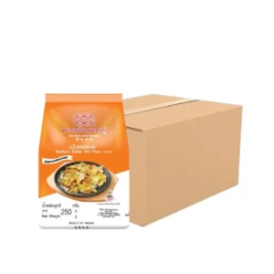 flour-0055 เหรียญทองคู่ แป้งหอยทอด ขนาด 250 กรัม x 12 ถุง (ยกลัง)