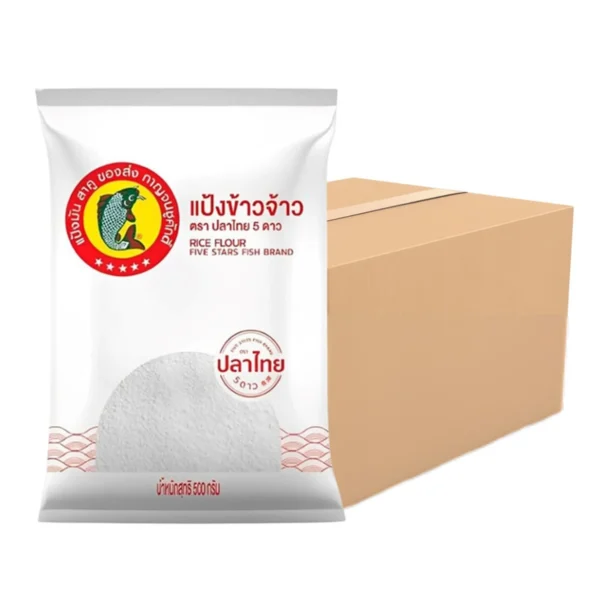flour-0057 ปลาไทย5ดาว แป้งข้าวจ้าว 500 กรัม (จุ20ถุง)