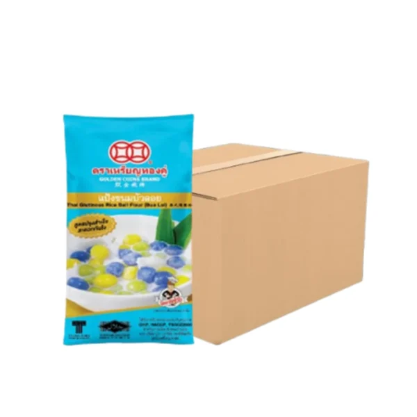 flour-0088 เหรียญทองคู่ แป้งขนมบัวลอย ขนาด 1 กก. x 10 ถุง (ยกลัง)