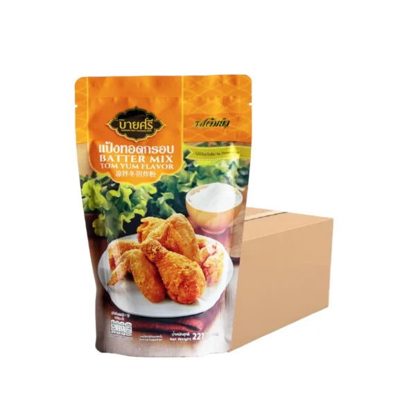 flour-0104 (ยกลัง) บายศรี แป้งทอดกรอบ รสต้มยํา 227 กรัม x 36 ซอง / BYSRI Batter Mix Tom Yum Flavor 227 g. x 36 bag