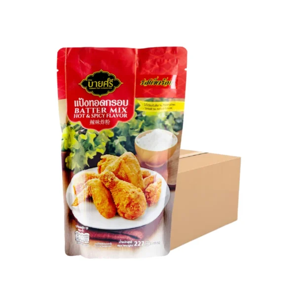 (ยกลัง) บายศรี แป้งทอดกรอบ รสเผ็ดร้อน 227 กรัม x 36 ซอง/ BYSRI Batter Mix Hot & Spicy Flavor 227 g. x 36  bag