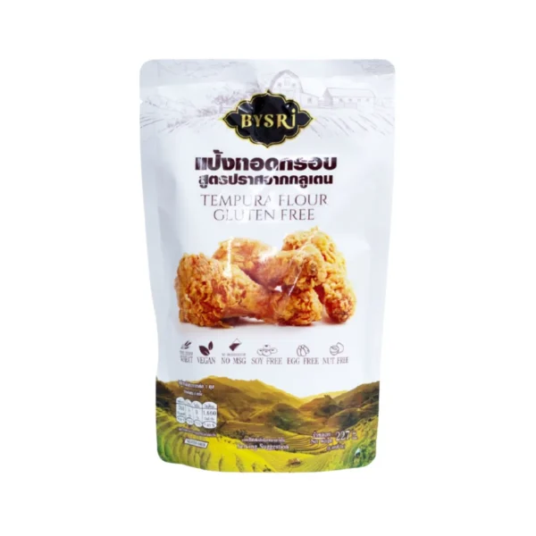 flour-0129 บายศรี แป้งทอดกรอบ สูตรปราศจากกลูเตน ซอง 227 กรัม / BYSRI Tempura Flour Gluten Free 227 g.