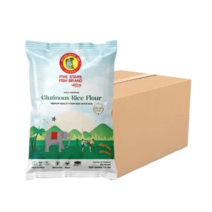 flour-0130 ปลาไทย 5 ดาว แป้งข้าวเหนียว 600g x 24 ถุง (ซื้อ 1 แถม 1 ลัง)