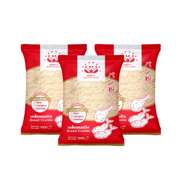 flour-0137 เกล็ดขนมปัง ขนาด 1 kg ตราหมีคู่ดาว จํานวน 3 ถุง