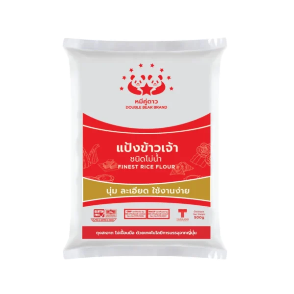 แป้งข้าวเจ้าโม่น้ํา ขนาด 500 g ตราหมีคู่ดาว จํานวน 1 ถุง