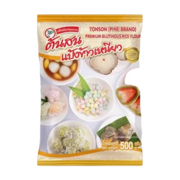 flour-0181 แป้งข้าวเหนียวต้นสน ขนาด 500 กรัม PINE BRAND PREMIUM WHITE GLUTINOUS RICE FLOUR