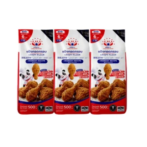 แป้งทอดกรอบ สูตรกรอบนาน ขนาด 500 g ตราหมีคู่ดาว จํานวน 3 ถุง